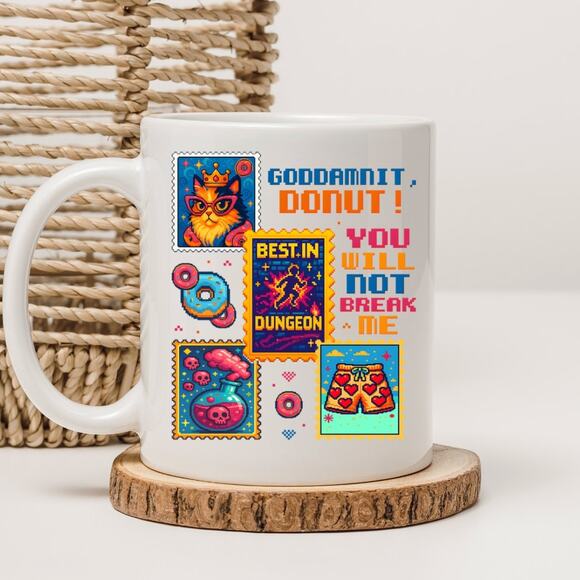 No brand Other - Dungeon Crawler Carl 15 oz Mug Coffee Cup Donut Cat Funny Novel Book 9